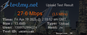 Speed Test Result
