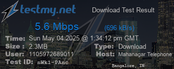 Speed Test Result