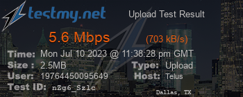 Speed Test Result