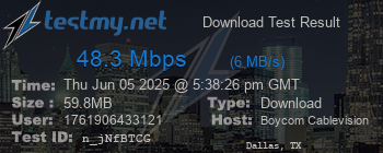 Speed Test Result