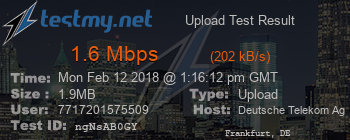 Speed Test Result