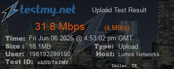 Speed Test Result