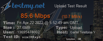 Speed Test Result