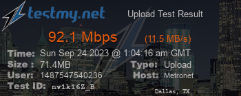 Speed Test Result