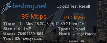 Speed Test Result