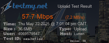 Speed Test Result