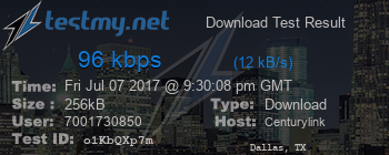 Speed Test Result