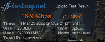 Speed Test Result