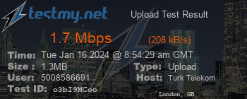 Speed Test Result