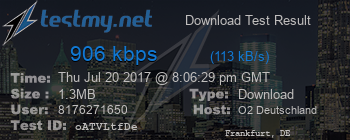Speed Test Result