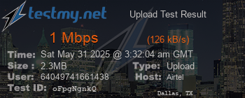 Speed Test Result