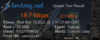 Speed Test Result