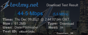 Speed Test Result