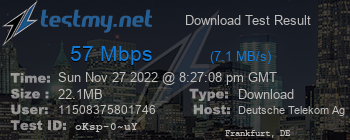 Speed Test Result