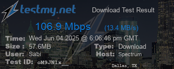 Speed Test Result