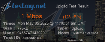 Speed Test Result