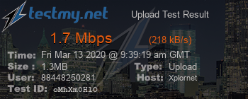 Speed Test Result