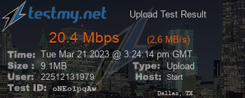 Speed Test Result