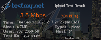 Speed Test Result