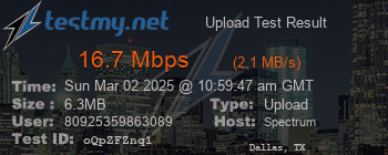 Speed Test Result