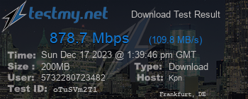 Speed Test Result