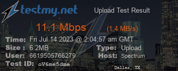 Speed Test Result