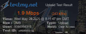 Speed Test Result