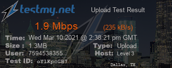 Speed Test Result