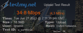 Speed Test Result