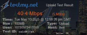 Speed Test Result