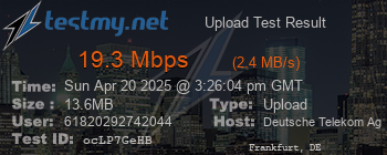 Speed Test Result
