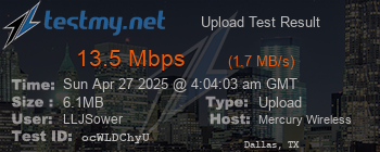 Speed Test Result