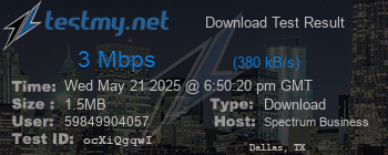Speed Test Result