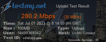 Speed Test Result