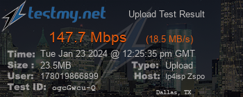 Speed Test Result