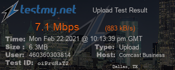 Speed Test Result