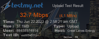 Speed Test Result