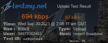 Speed Test Result