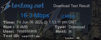 Speed Test Result