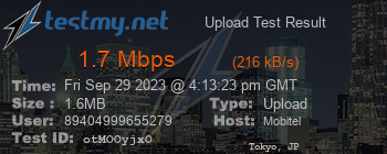 Speed Test Result