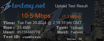 Speed Test Result