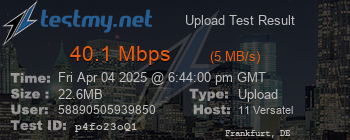 Speed Test Result
