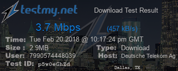 Speed Test Result