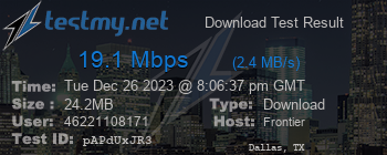 Speed Test Result