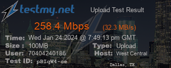 Speed Test Result