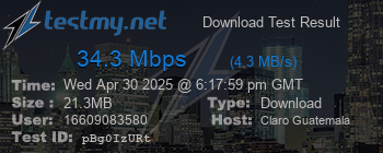 Speed Test Result