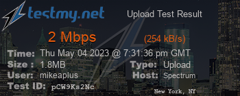 Speed Test Result
