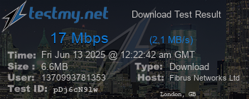 Speed Test Result