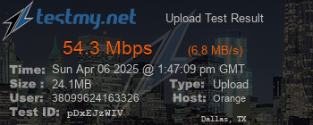 Speed Test Result