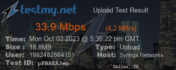 Speed Test Result